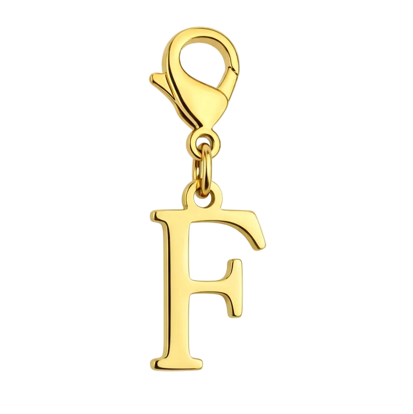 F Charm vor weißem Hintergrund