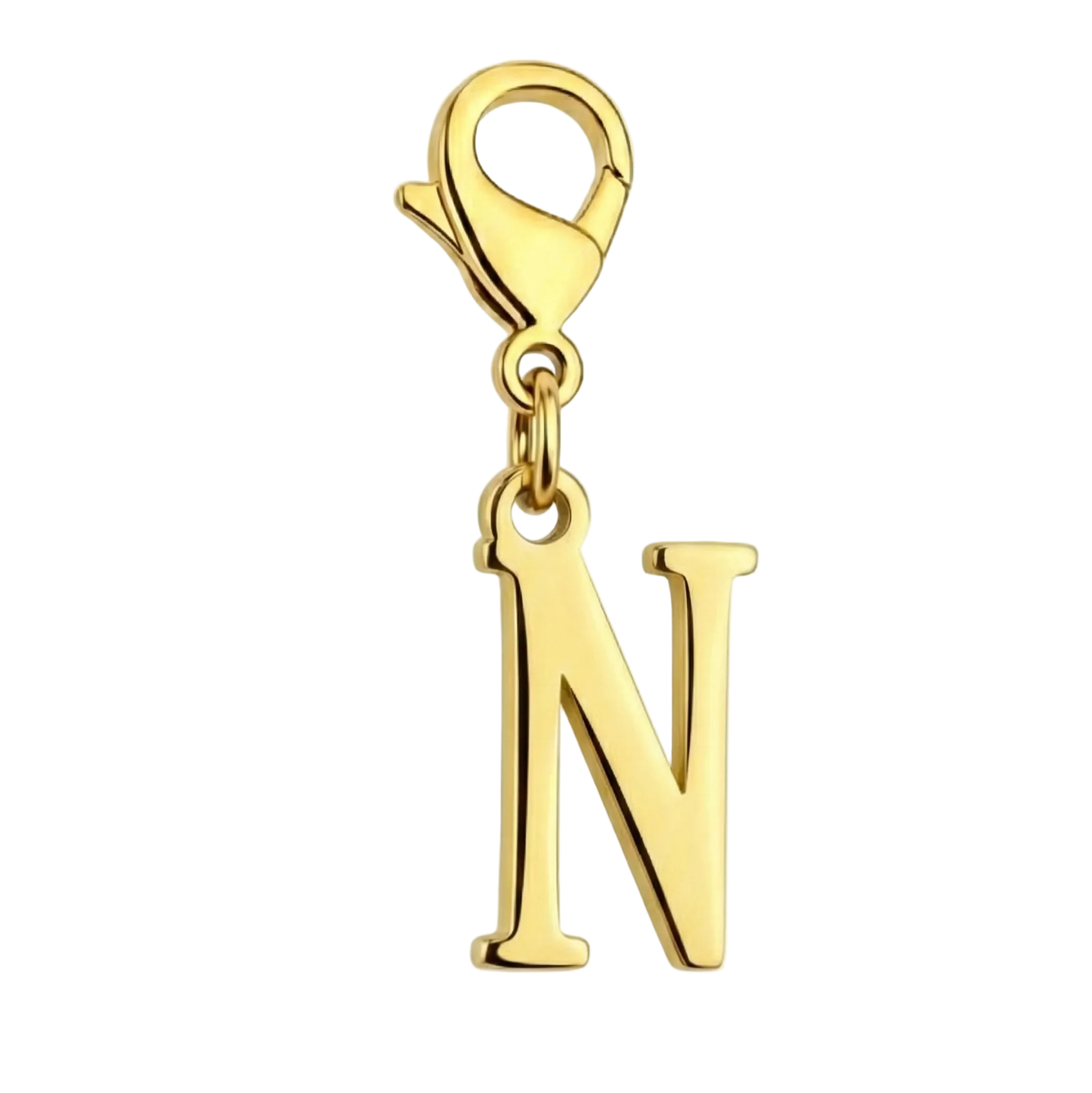 N Charm vor weißem Hintergrund