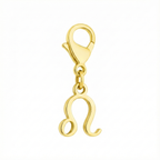 Leo zodiac charm in 18k gold with the signature GLIIM clip, photographed for premium e-commerce use.